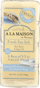 A LA MAISON: Fresh Sea Salt Bar Soap 4 Bars Value Pack, 14 oz