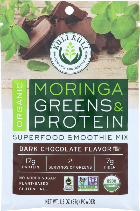 KULI KULI MO: Moringa Greens And Protein Dark Chocolate 37 Grams